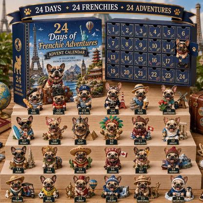 🐶 24-Day French Bulldog Christmas Advent Calendar | 24 Unique Collectible Frenchie Characters with Different Outfits, Personalities & Daily Holiday Surprises 🎄✨