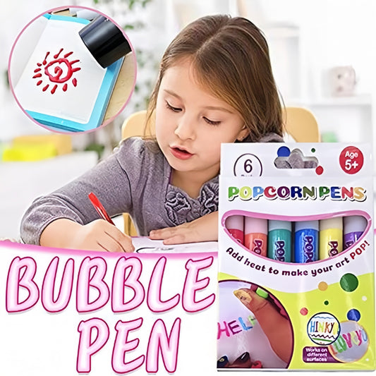🎨🎁Popcorn Pens, Magic Bubble Drawing Pens, DIY Puffy 3D Art Paint Markers for Kids