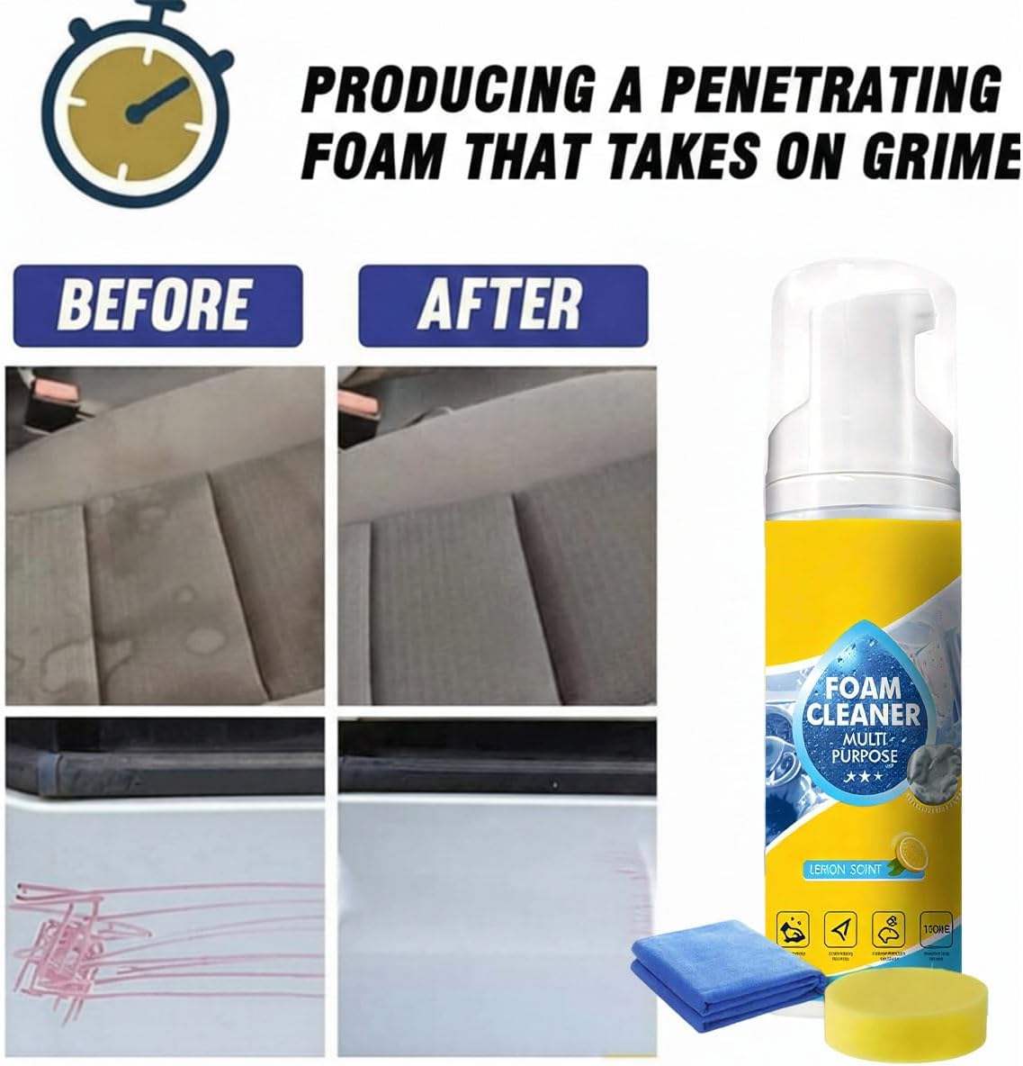🔥Multi-Function Foam Cleaner – Deep Clean Car, Kitchen, Bathroom & Sofa
