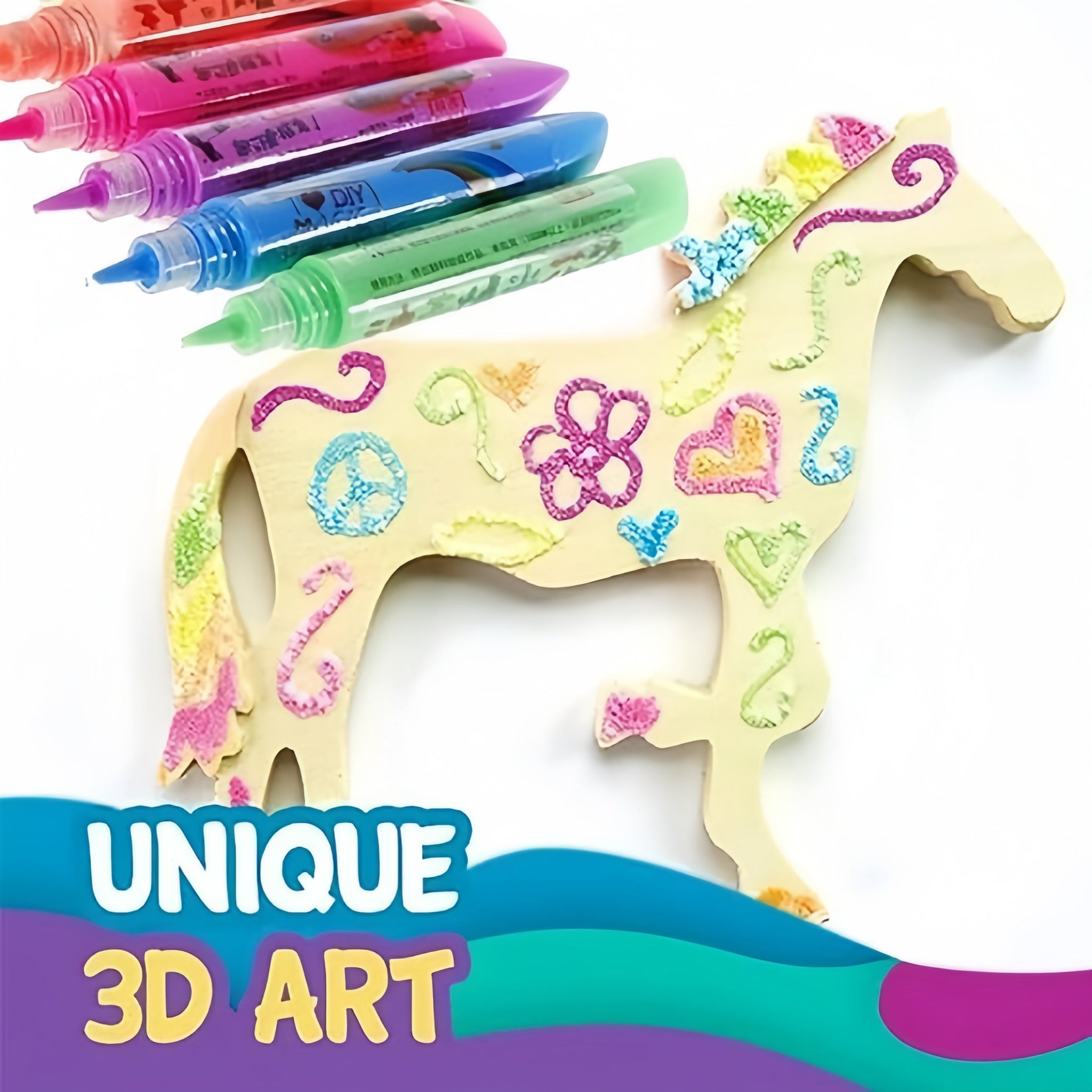 🎨🎁Popcorn Pens, Magic Bubble Drawing Pens, DIY Puffy 3D Art Paint Markers for Kids