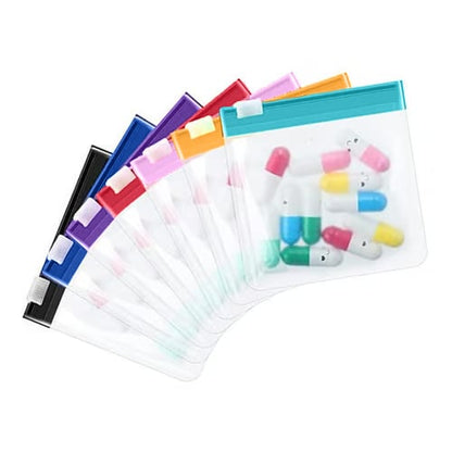 Clear Zipper Pill Storage Bag, 7 Counts/set Reusable Pill Organizer, Portable Pill Organizer Storage Bag