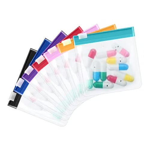 Clear Zipper Pill Storage Bag, 7 Counts/set Reusable Pill Organizer, Portable Pill Organizer Storage Bag