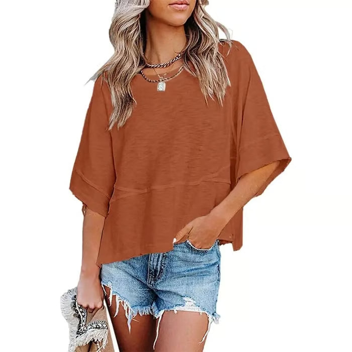 New Arrivals! ☀️ Women's Summer Casual Crewneck Batwing Top – Loose Fit, Cute & Breezy 🌸