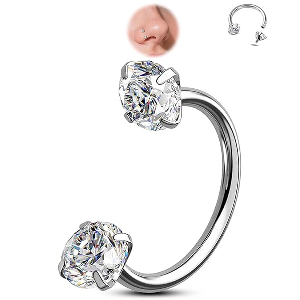 Horseshoe Gem Nose Ring – Internally Threaded & Comfortable