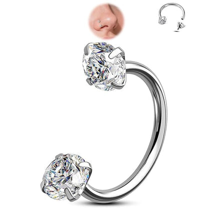 Horseshoe Gem Nose Ring – Internally Threaded & Comfortable