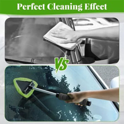 💥 💥  🔥  Windshield Cleaning Tool,  with 4 Reusable and Washable Microfiber Pads and Extendable Handle