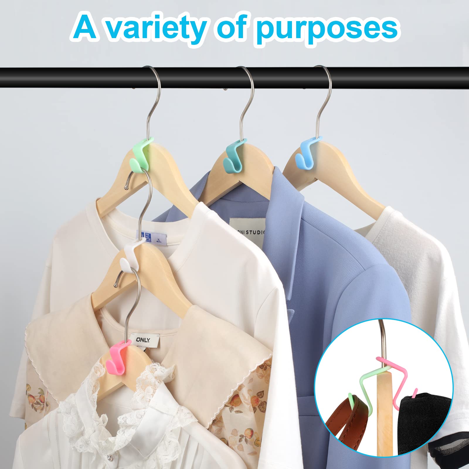 100PCS Space Saving Hanger Connector Hooks