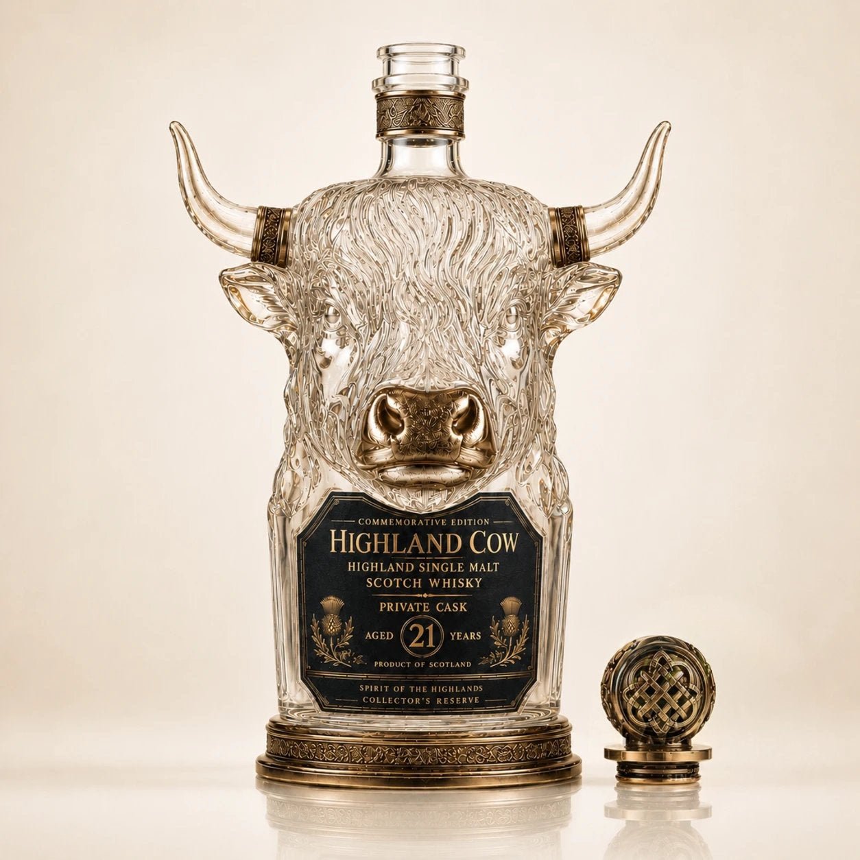 🔥✨Limit to Sale✨ 🔥Highland Cow Private Cask 21 Years Whisky Bottle