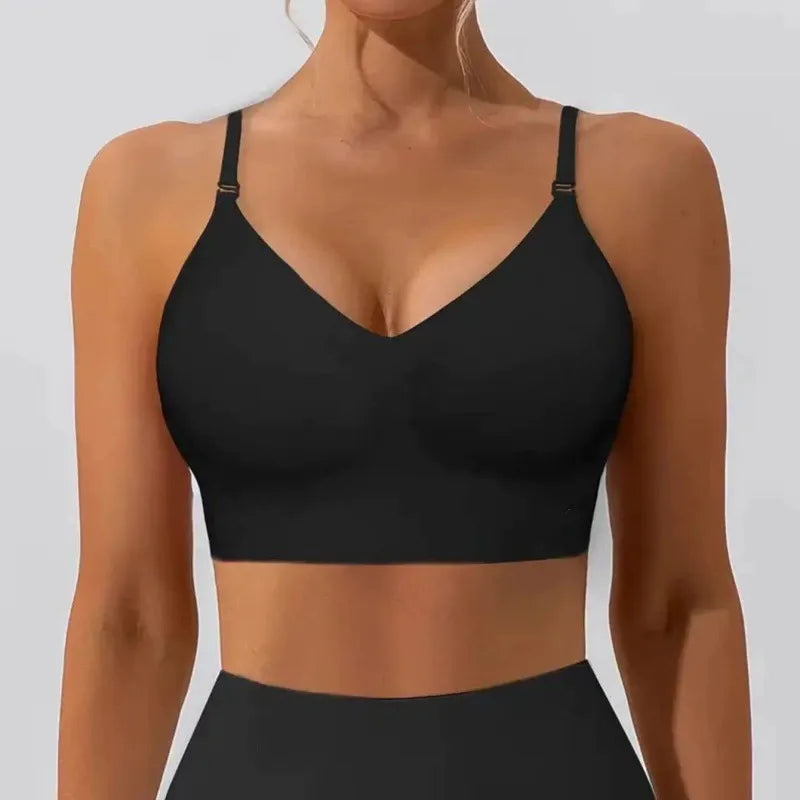 🔥 Solid-color, wireless, backless women's bra