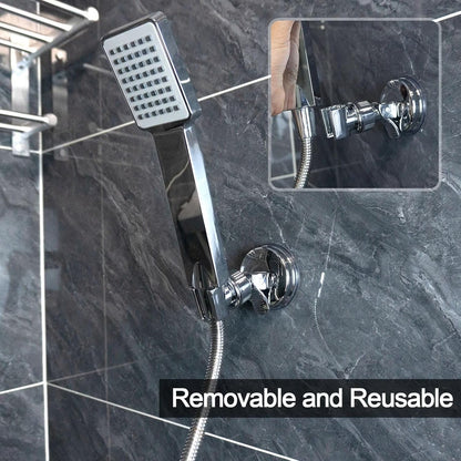 2pcs Adjustable Shower Head Holders Removable Suction Cup Shower Head Bracket No Drill Shower Head Bracket
