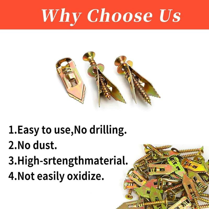 Self-Drilling Drywall Anchors and Screws Kit
