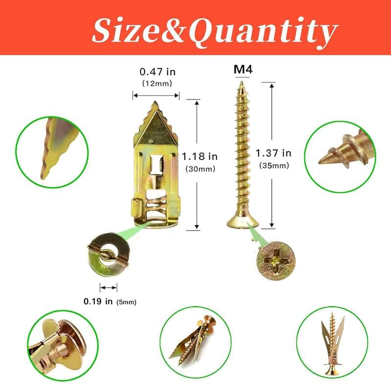 Self-Drilling Drywall Anchors and Screws Kit
