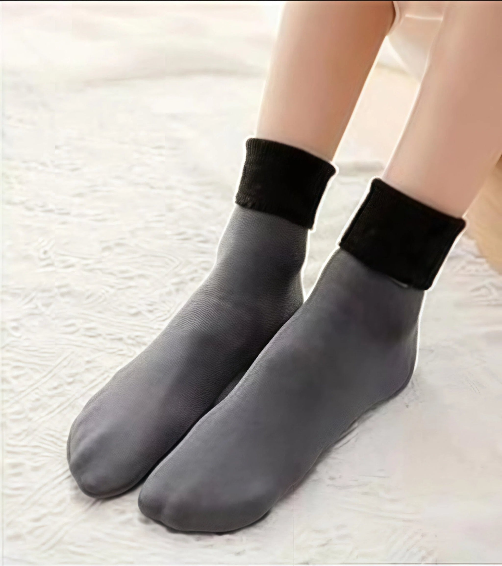 5 pairs of thick fleece-lined, warm, snow socks