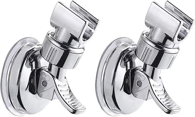 2pcs Adjustable Shower Head Holders Removable Suction Cup Shower Head Bracket No Drill Shower Head Bracket