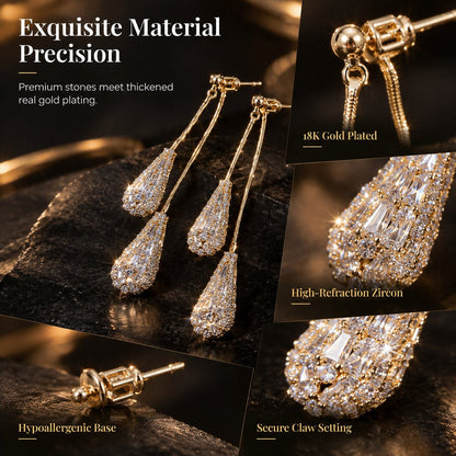 Elegant Zirconia Drop Quaste Earrings for Women