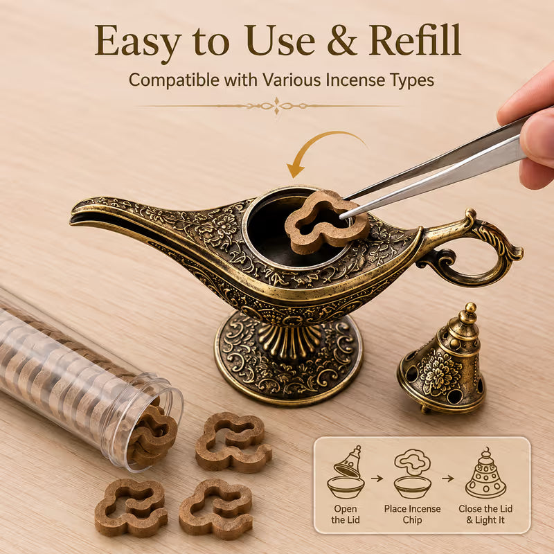 🔥Vintage Aladdin Genie Lamp Incense Holder