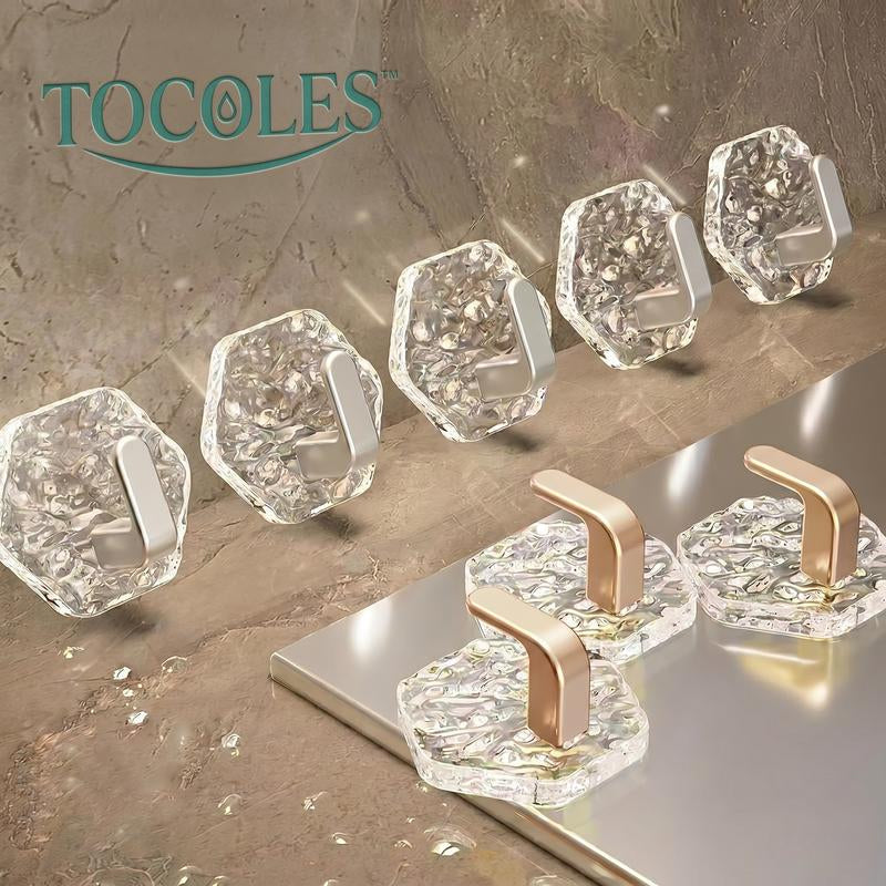 Self-Adhesive Hooks Hexagonal Ripple Design Heavy Duty Sticky Hooks