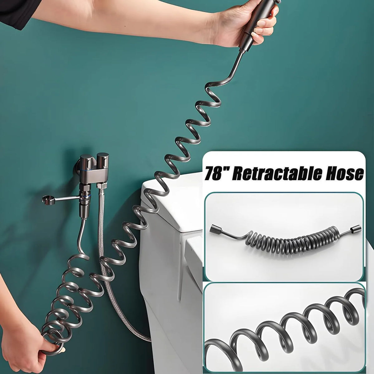 🔥 1-In-2-Handheld Out Dual Control Valve Bidet Sprayer for Toilet