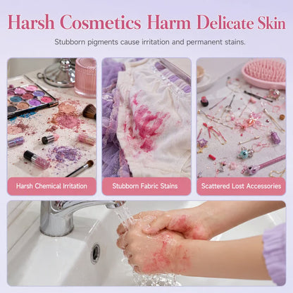 ✨💥📢📢 Washable Princess Makeup Set – Non‑irritating, trays & portable case 🎀
