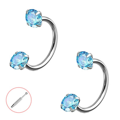 Horseshoe Gem Nose Ring – Internally Threaded & Comfortable