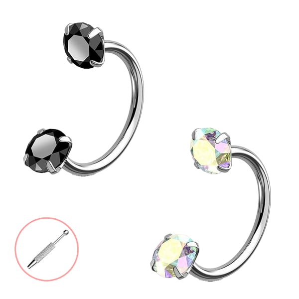 Horseshoe Gem Nose Ring – Internally Threaded & Comfortable