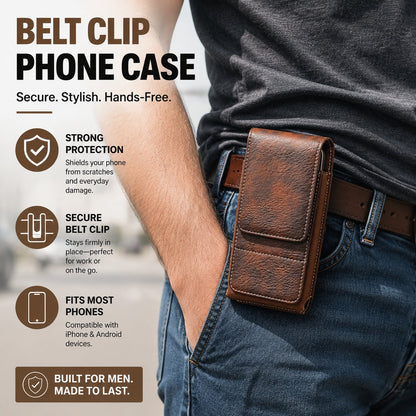 ⚡Großer Rabatt | Handy-Gürteltasche 📱 Leder-Holster mit mehreren Fächern und Kartenhalter