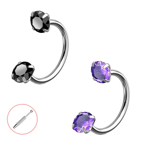 Horseshoe Gem Nose Ring – Internally Threaded & Comfortable