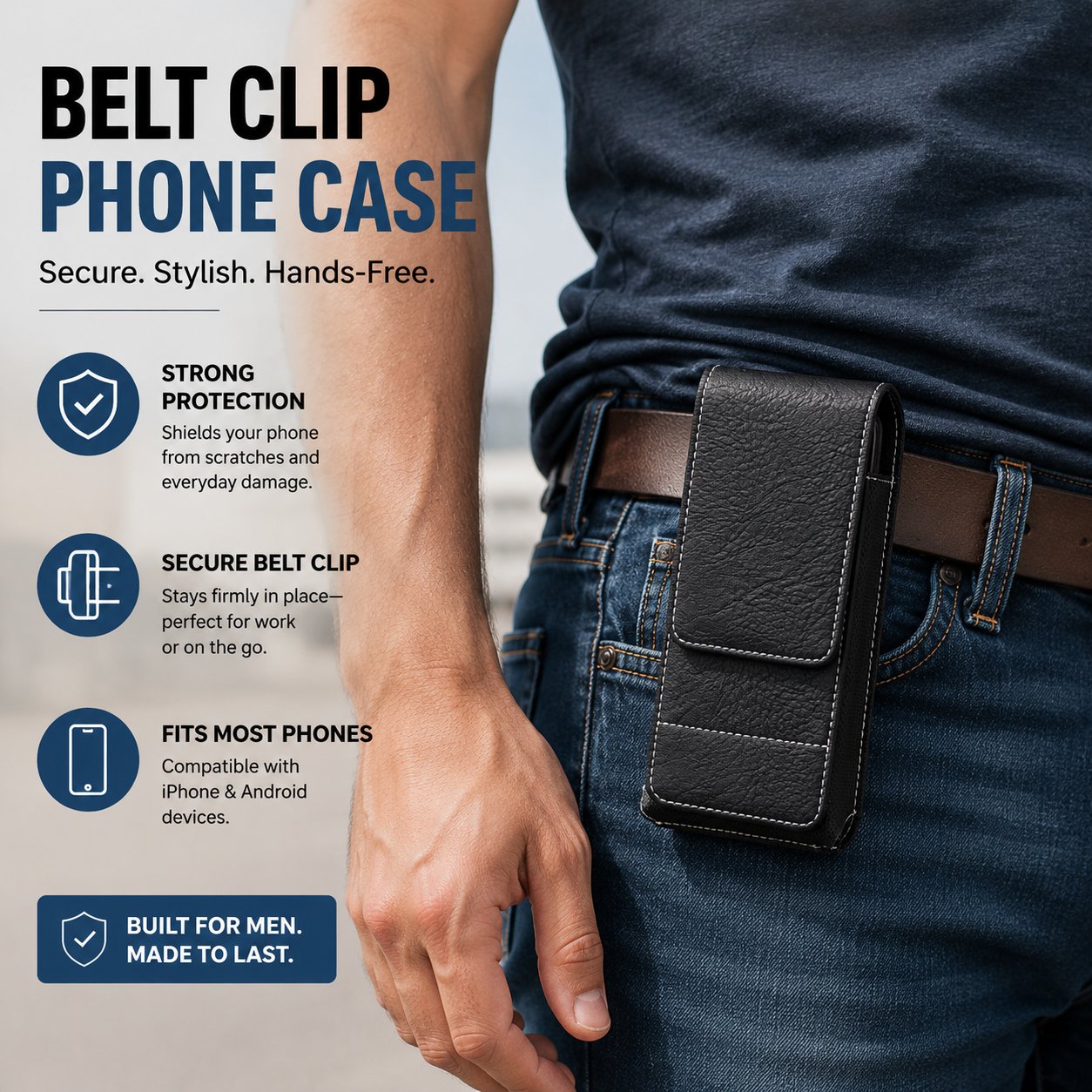 ⚡Großer Rabatt | Handy-Gürteltasche 📱 Leder-Holster mit mehreren Fächern und Kartenhalter