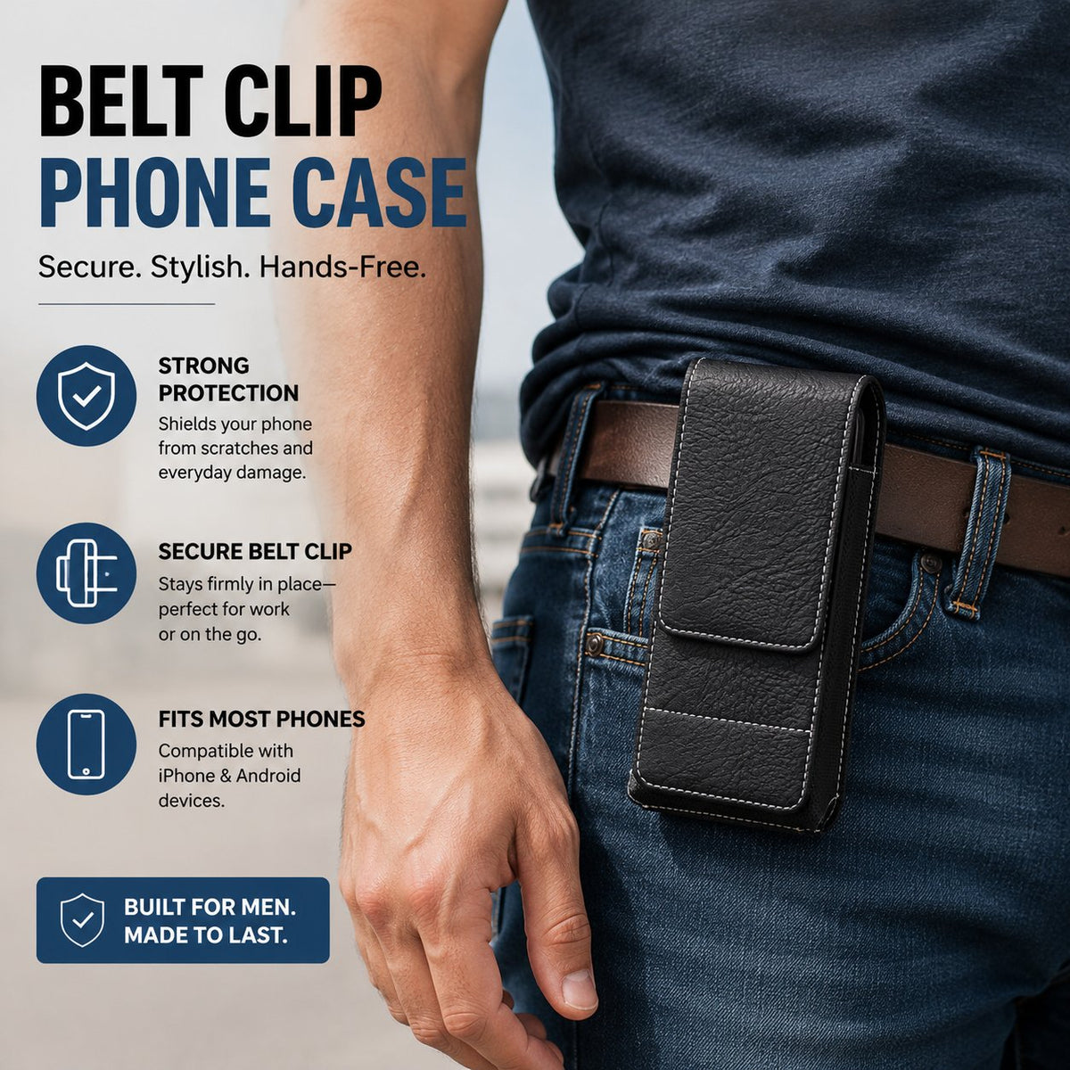 ⚡Grande Promotion | Étui Ceinture pour Téléphone 📱 Pochette en Cuir Multi-Poches avec Porte-Cartes