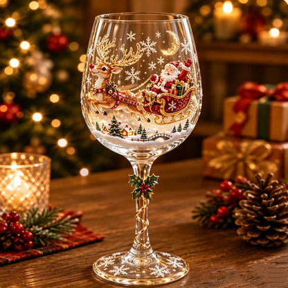 Christmas 3D Wine Glass