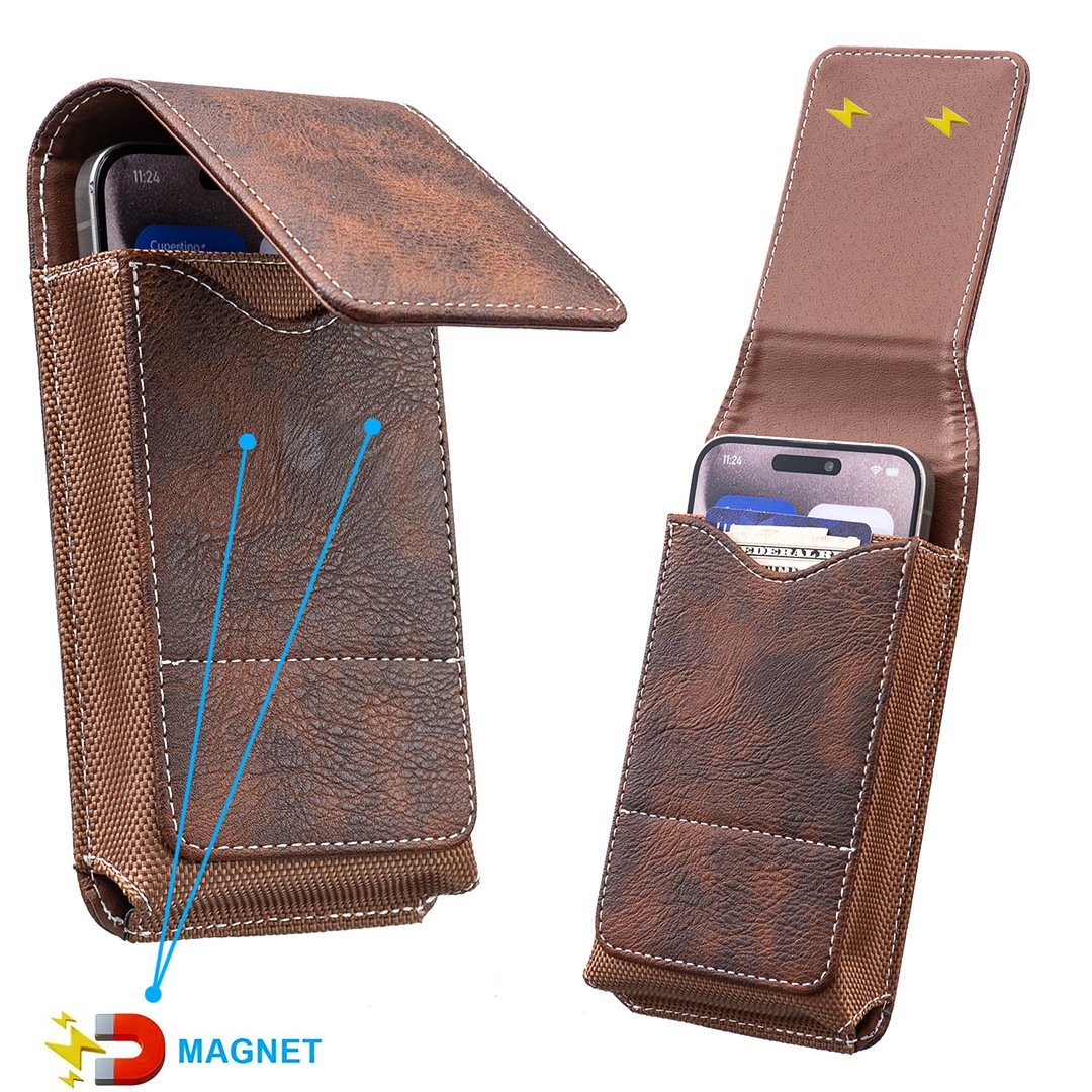 ⚡Großer Rabatt | Handy-Gürteltasche 📱 Leder-Holster mit mehreren Fächern und Kartenhalter