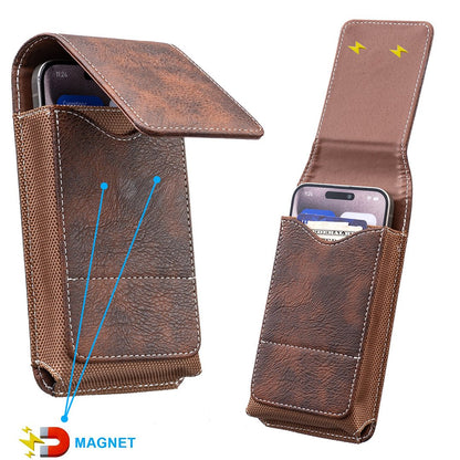 ⚡Großer Rabatt | Handy-Gürteltasche 📱 Leder-Holster mit mehreren Fächern und Kartenhalter
