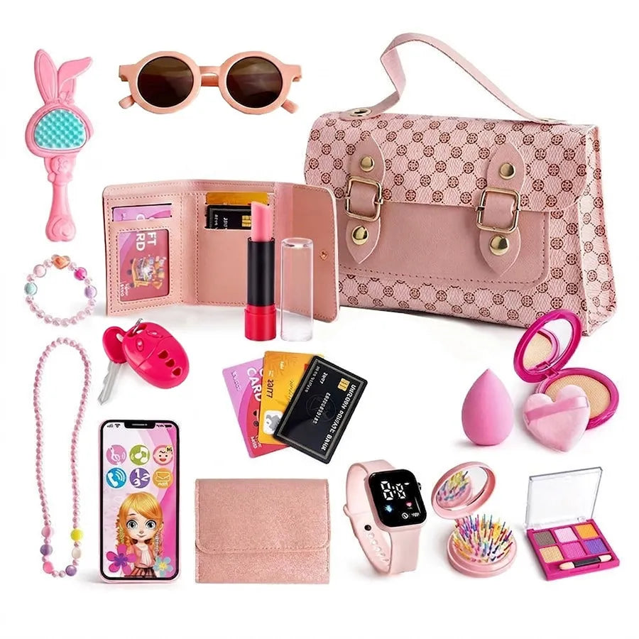 Realistic Girl Handbag Toy Set, Colorful Pretend Play Accessories
