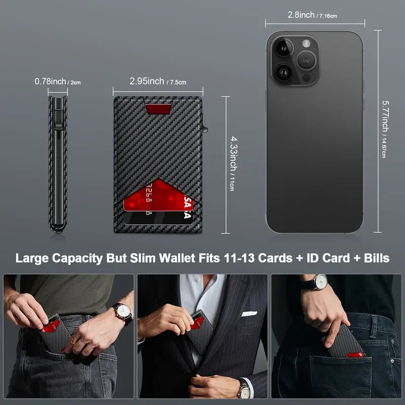 ⚡Men's RFID Minimalist Pop-Up Bifold Wallet