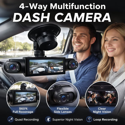 🚗4-Channel 1080P Dash Camera with Night Vision