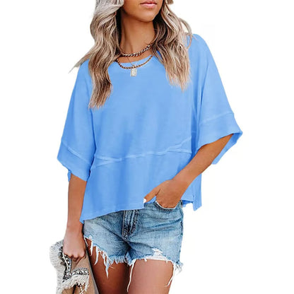 New Arrivals! ☀️ Women's Summer Casual Crewneck Batwing Top – Loose Fit, Cute & Breezy 🌸