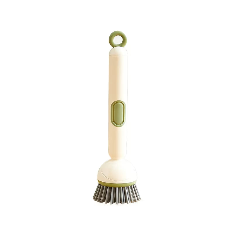 6-in-1 Dish Brush with Detergent Dispenser 360° Rotating Scrubber