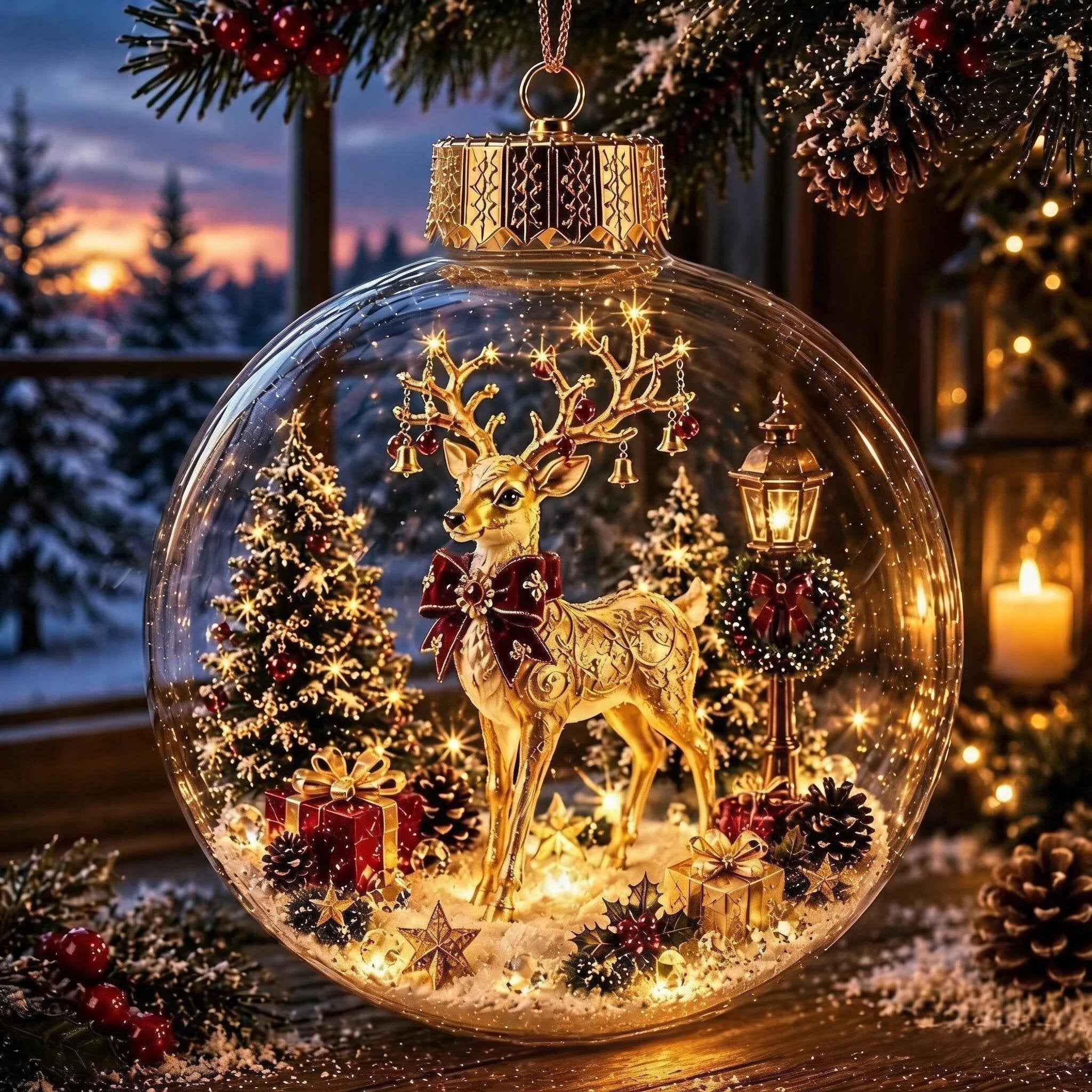 🎄 Light-Up Christmas Diorama Ornament 🔥