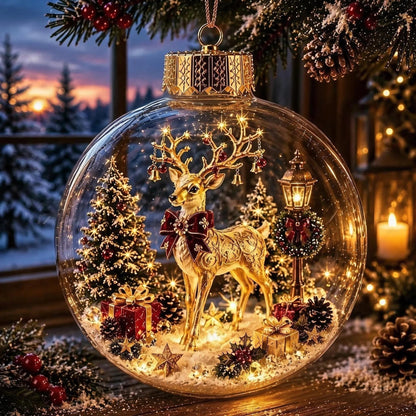 🎄 Light-Up Christmas Diorama Ornament 🔥
