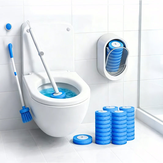 Disposable Toilet Brush System with 32 Refills