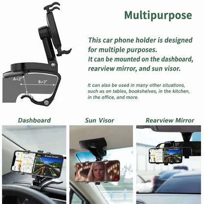 360-Degree Rotatable Car Dashboard Phone Holder