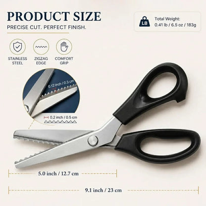 🧵✂️Stainless Steel Pinking Shears – 9.1" Zig Zag Fabric Scissors for Sewing, Quilting, Dressmaking & DIY Crafts