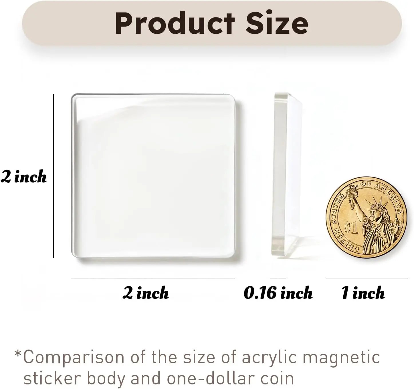 ✂🎞 2" x 2" Clear Acrylic DIY Fridge Magnet Set with Adhesive Backing – Square Magnetic Photo Frames with Stunning 3D Effect 💕