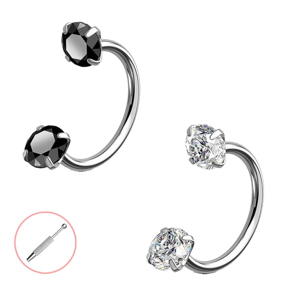 Horseshoe Gem Nose Ring – Internally Threaded & Comfortable