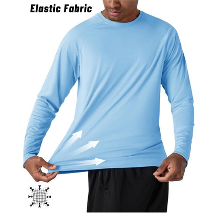 🏆50K+ Sold⚡ Men’s UPF 50+ Long Sleeve Performance Shirt – Quick Dry, Lightweight & Breathable