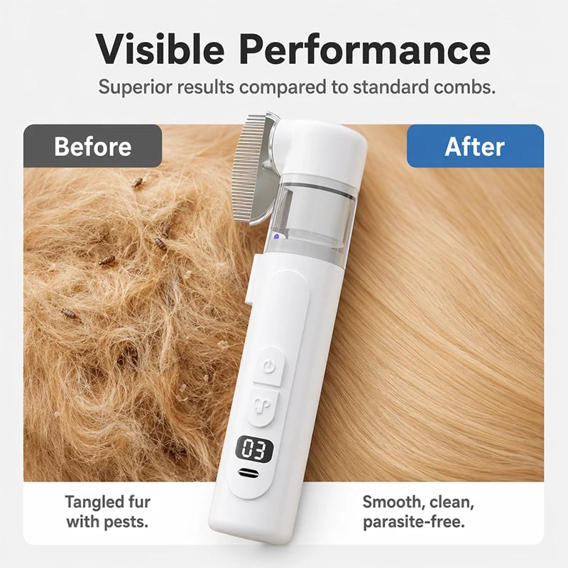 🐶Electric Pet Flea Remover and Detangling Comb
