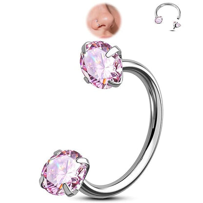 Horseshoe Gem Nose Ring – Internally Threaded & Comfortable