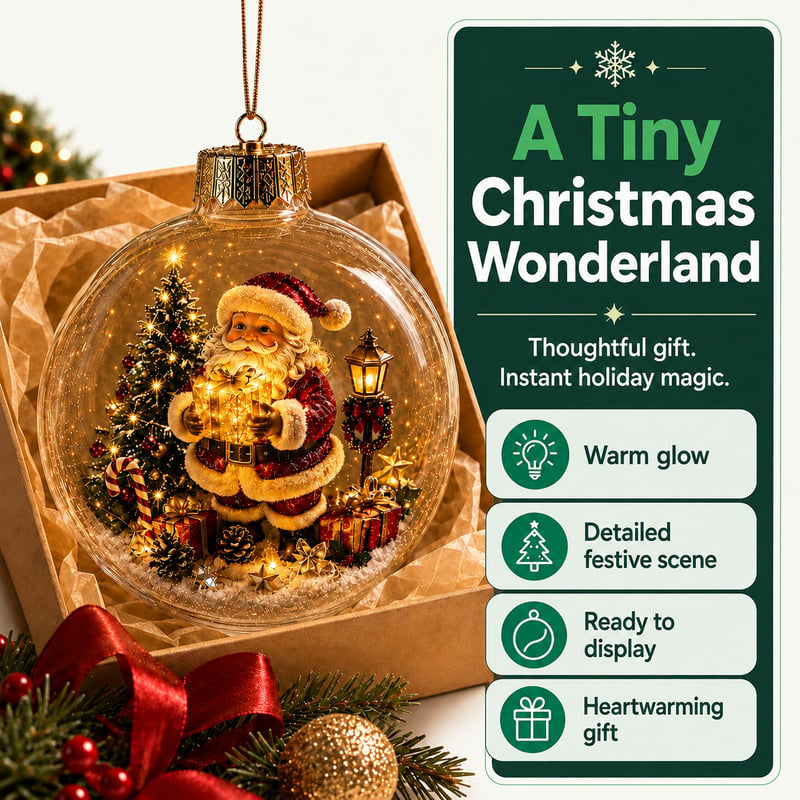 🎄 Light-Up Christmas Diorama Ornament 🔥