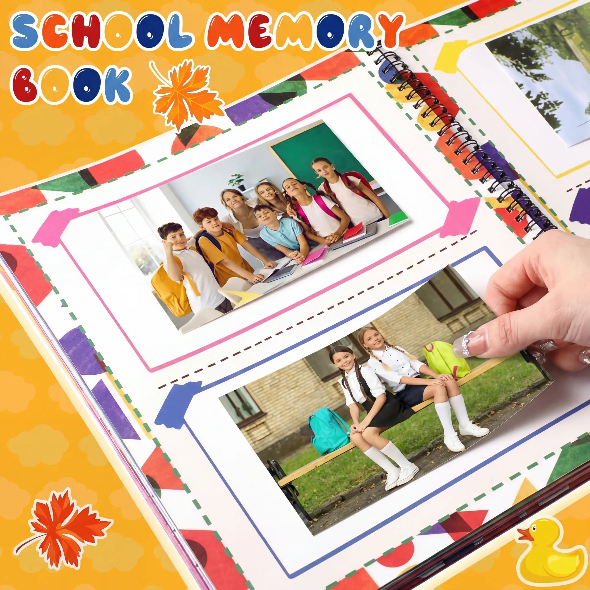 📖School Memory Book with 14 Keepsake Pockets
