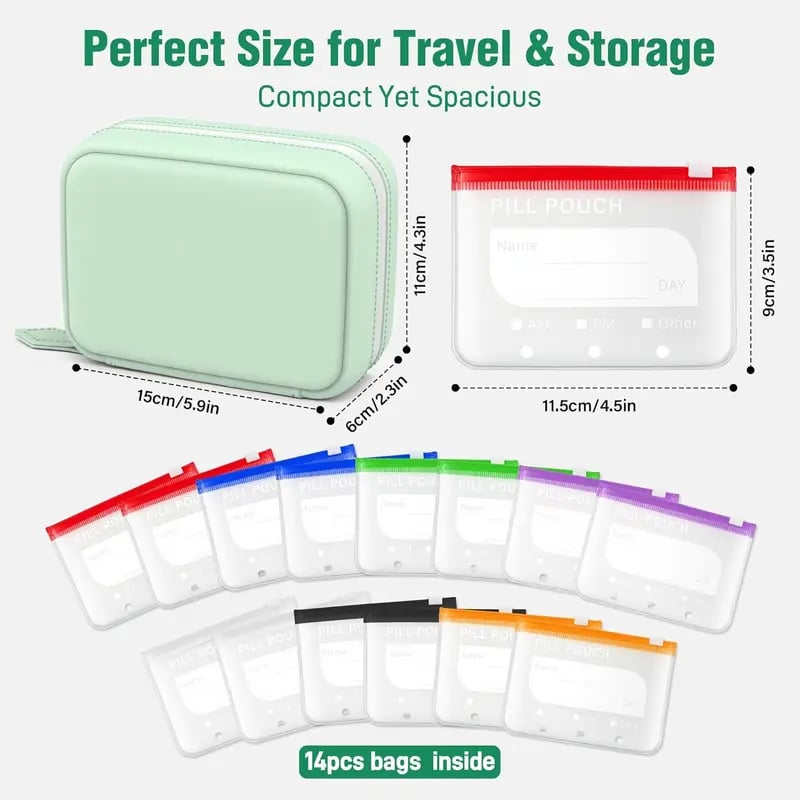 🔥💊A8 Waterproof Pill Case Set – For 7 to 14 days of medication & vitamins 💧Waterproof & shatterproof